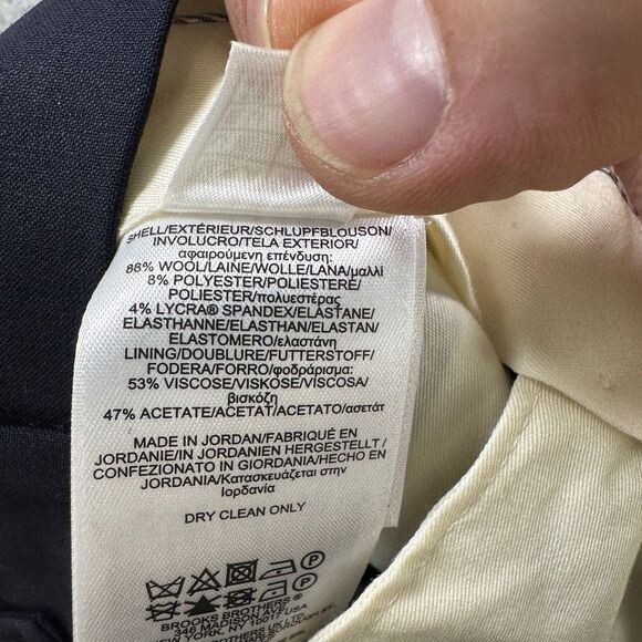 Brooks Brothers Pants Men’s 36x30 Explorer Madison Navy Blue Wool Stretch - Picture 12 of 13